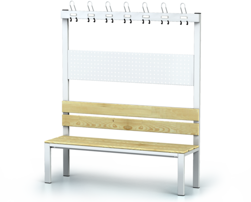 Benches with backrest and racks, spruce sticks -  basic version 1800 x 1500 x 430